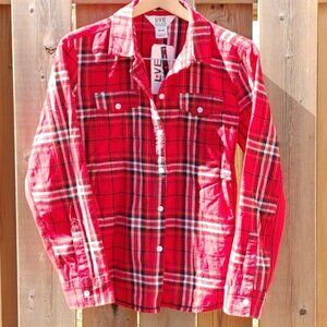 FALL PLAID Button Up Shirt Women's Medium LOVE ELLEN BNWT